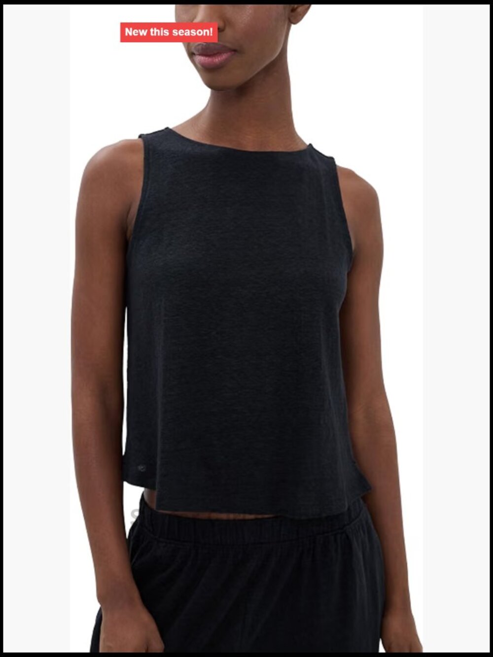 Eberjey Organic Linen Cropped Tank Top Boat Neck Sleeveless Women's